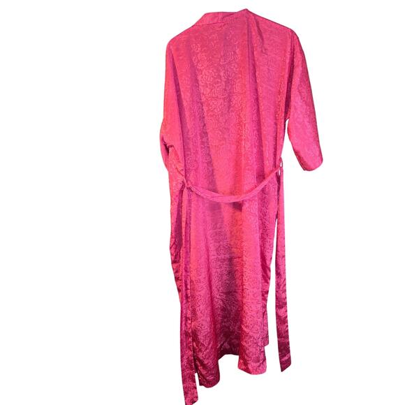 California Dynasty L Hot Pink/Fuchsia Floral Pattern Robe [0445] - Picture 2 of 7